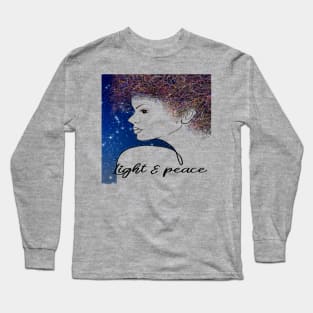 Light & Peace Girl Line Drawing Long Sleeve T-Shirt